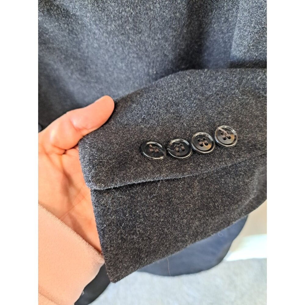 Ralph Lauren Chaps Charcoal Gray Wool Cashmere Overcoat Lined Button Men's 44S - Picture 4 of 14